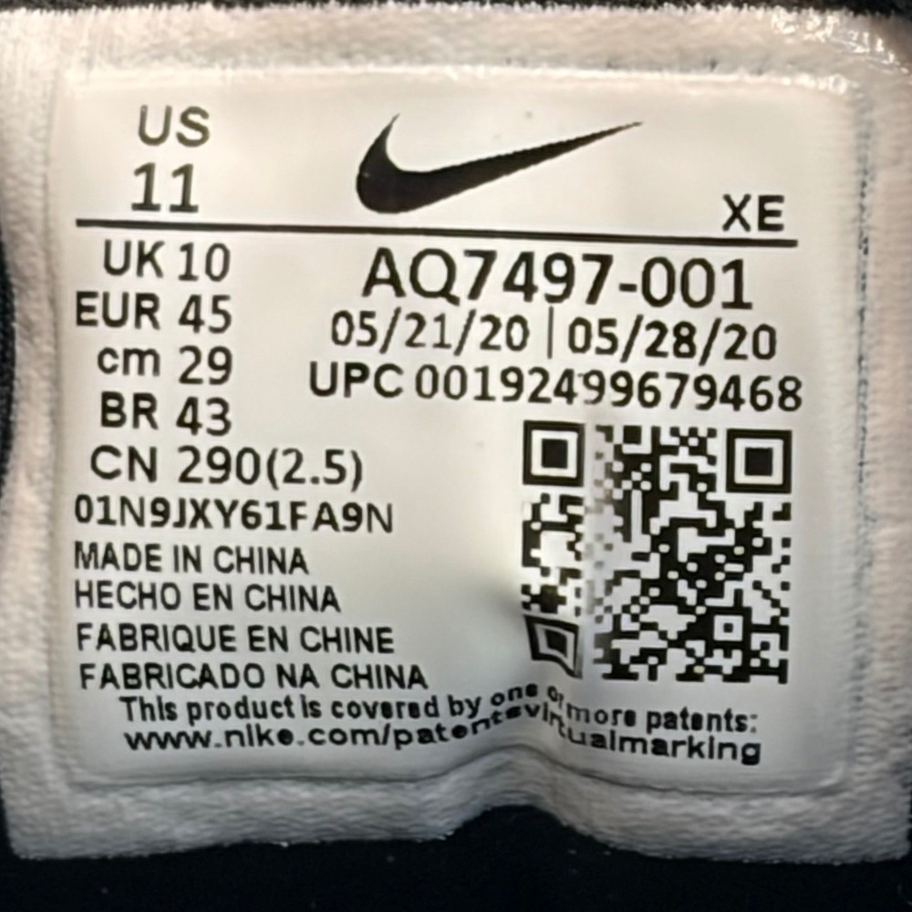 Nike Air Zoom Winflo 6 Mens Running Shoes Black White AQ7497-001 Size 11 - Picture 15 of 15